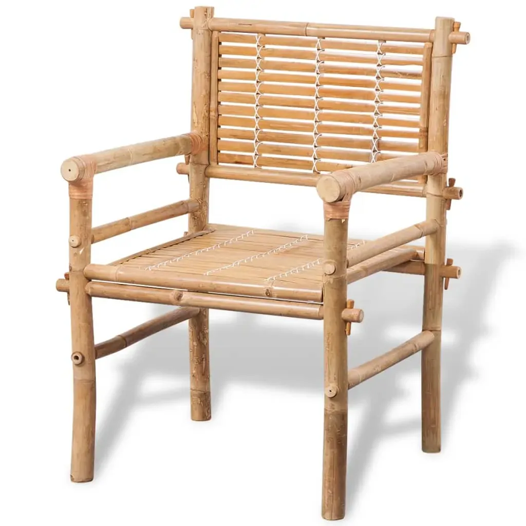 3 Piece Bistro Set with Cushions Bamboo Price