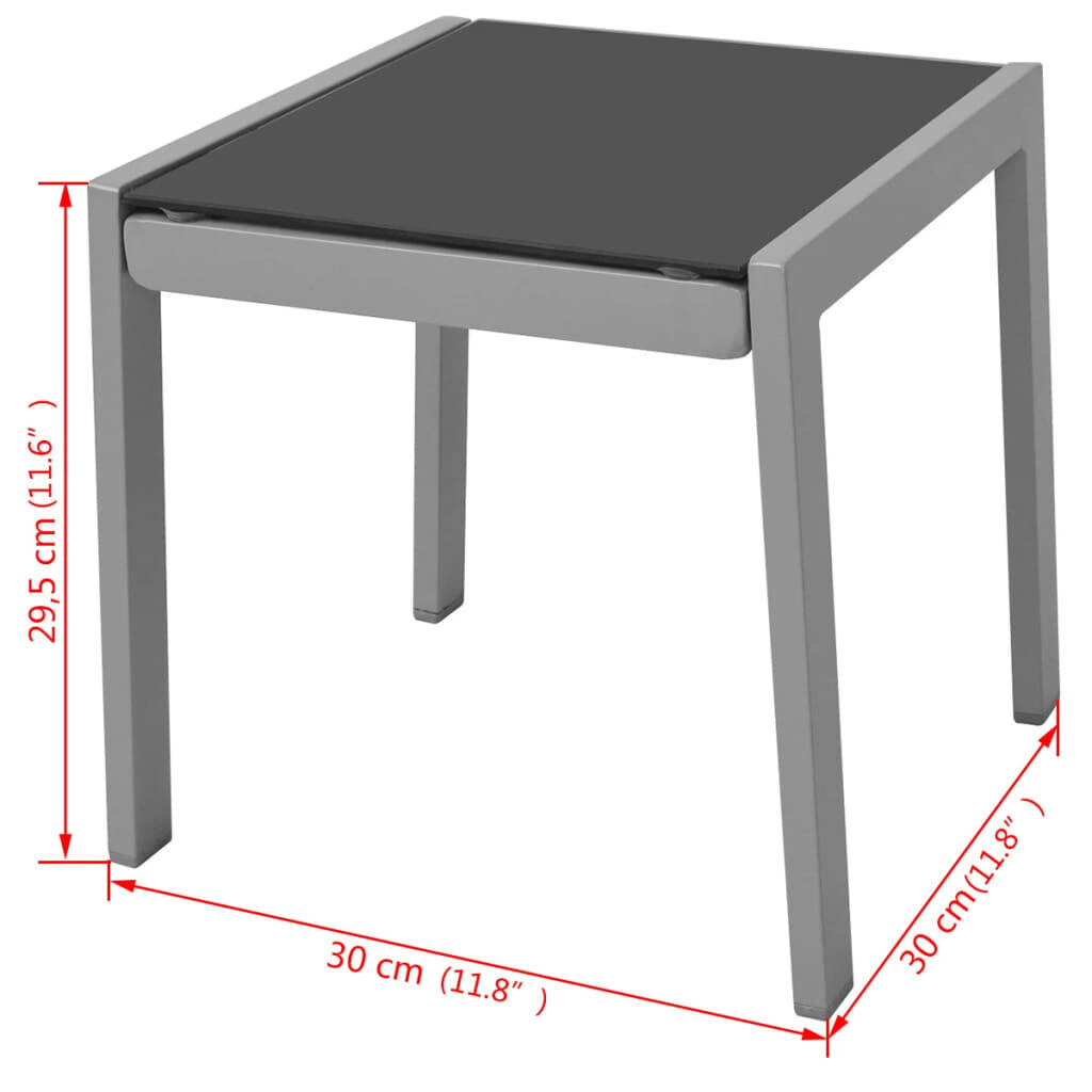 Sun Loungers with Table Aluminium Black Price