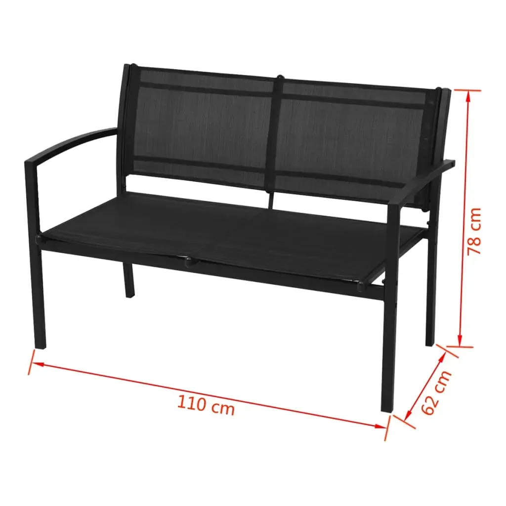 4 Piece Garden Lounge Set Textilene Black Price
