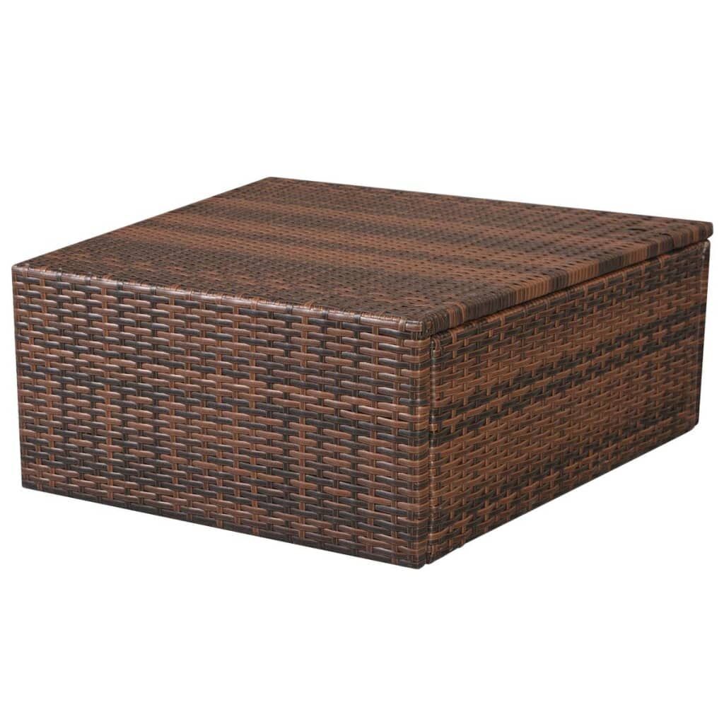 10 Piece Garden Lounge Set with Cushions Poly Rattan Brown Price