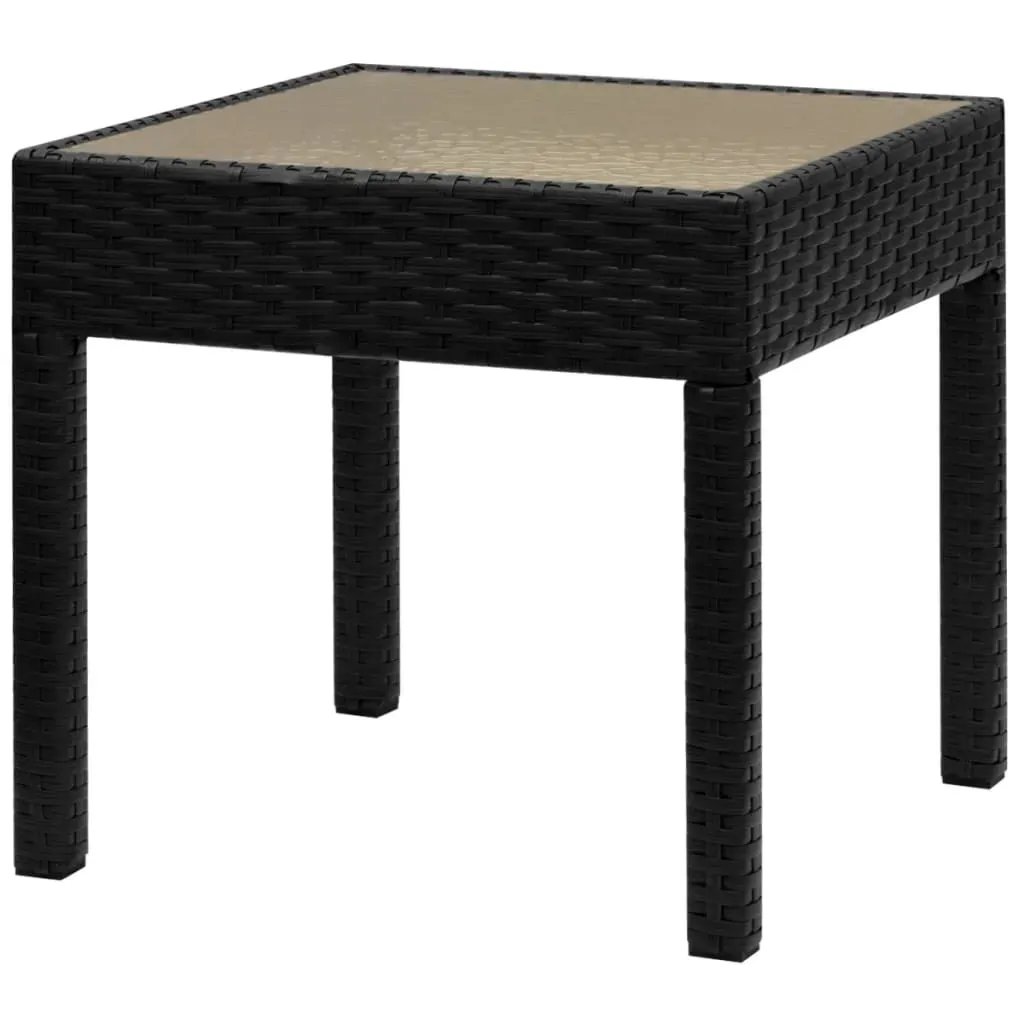 3 Piece Bistro Set Poly Rattan Black Price