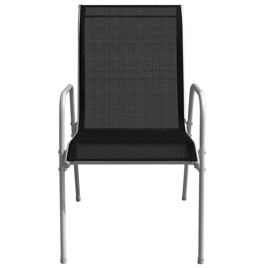 5 Piece Outdoor Dining Set Steel Black Price