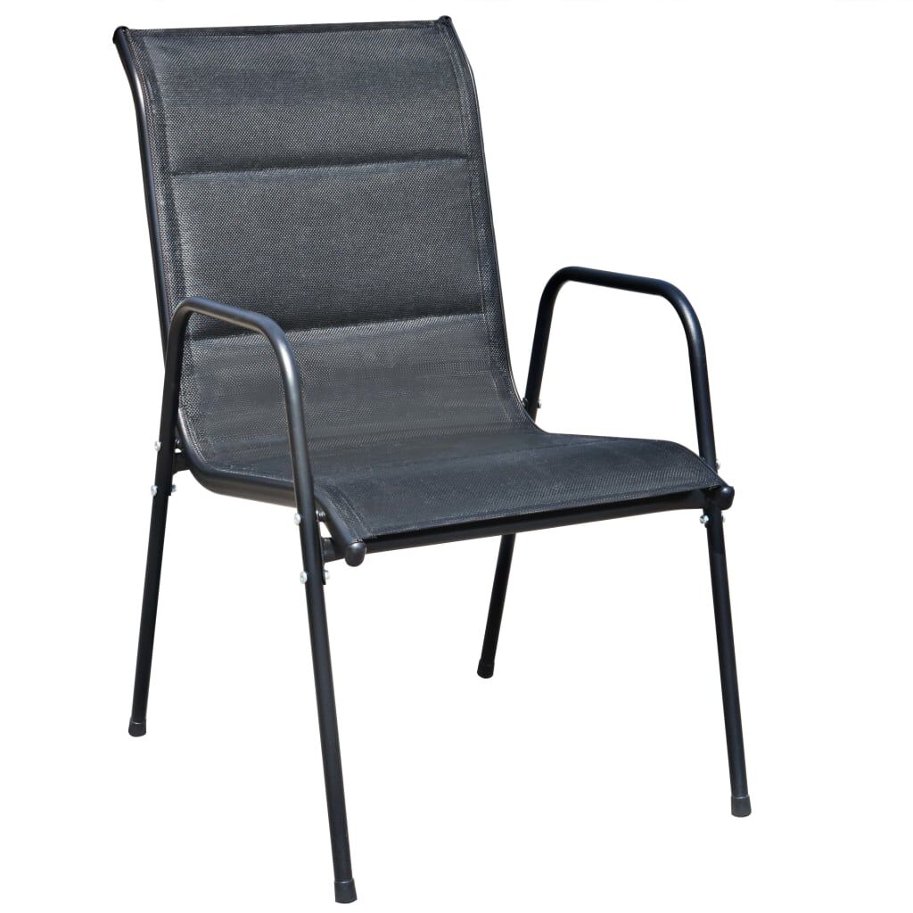 5 Piece Outdoor Dining Set Steel Black Price