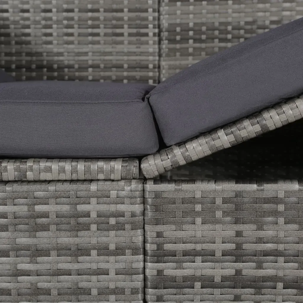 Garden Bed with Canopy Grey 205x62 cm Poly Rattan Price
