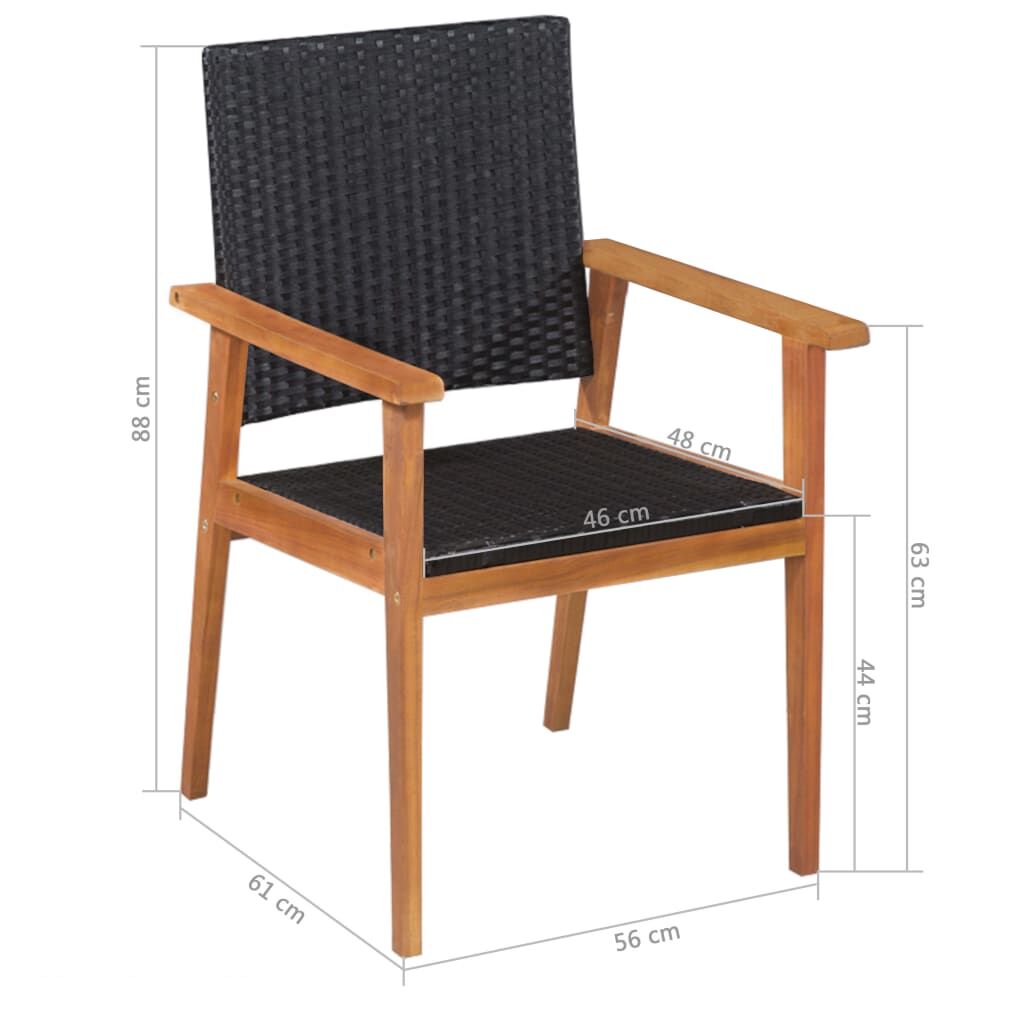 5 Piece Outdoor Dining Set Poly Rattan Black and Brown Price