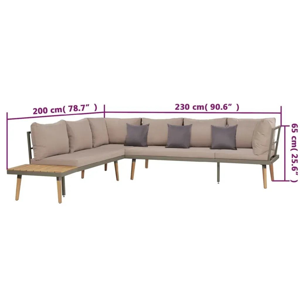 4 Piece Garden Lounge Set with Cushions Solid Acacia Wood Brown Price