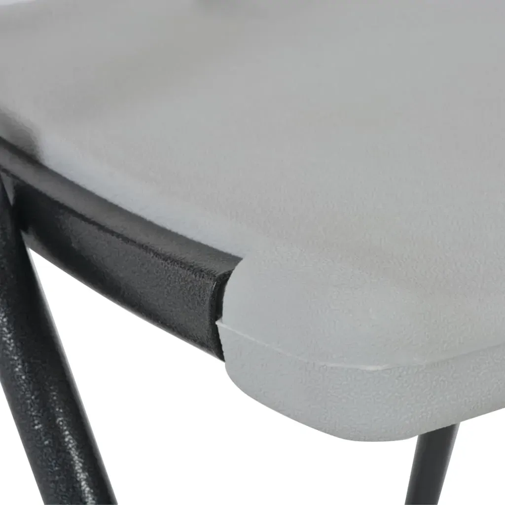 Folding Bar Chairs 2 pcs HDPE and Steel White Price
