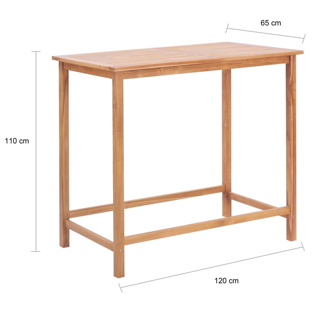 Garden Bar Table 120x65x110 cm Solid Teak Wood Price