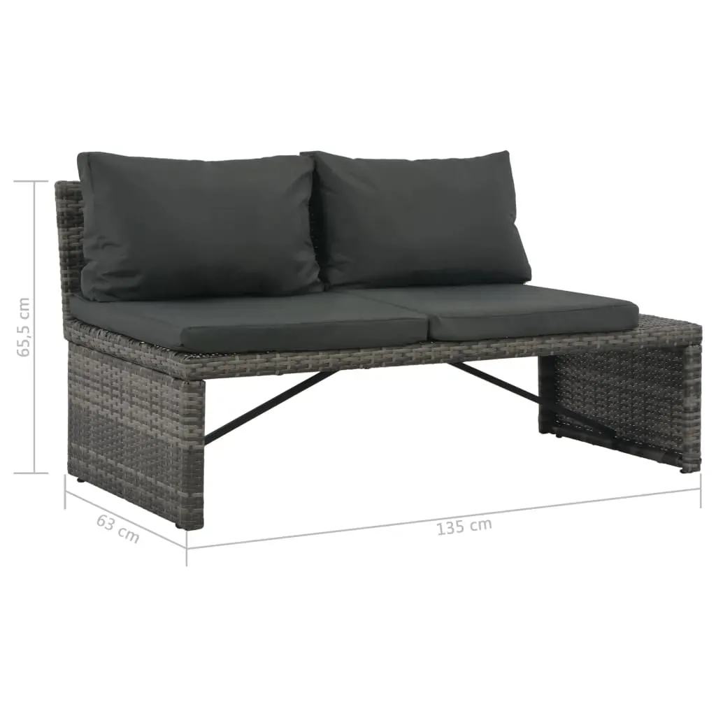 3 Piece Garden Lounge Set with Cushions Poly Rattan Grey Price