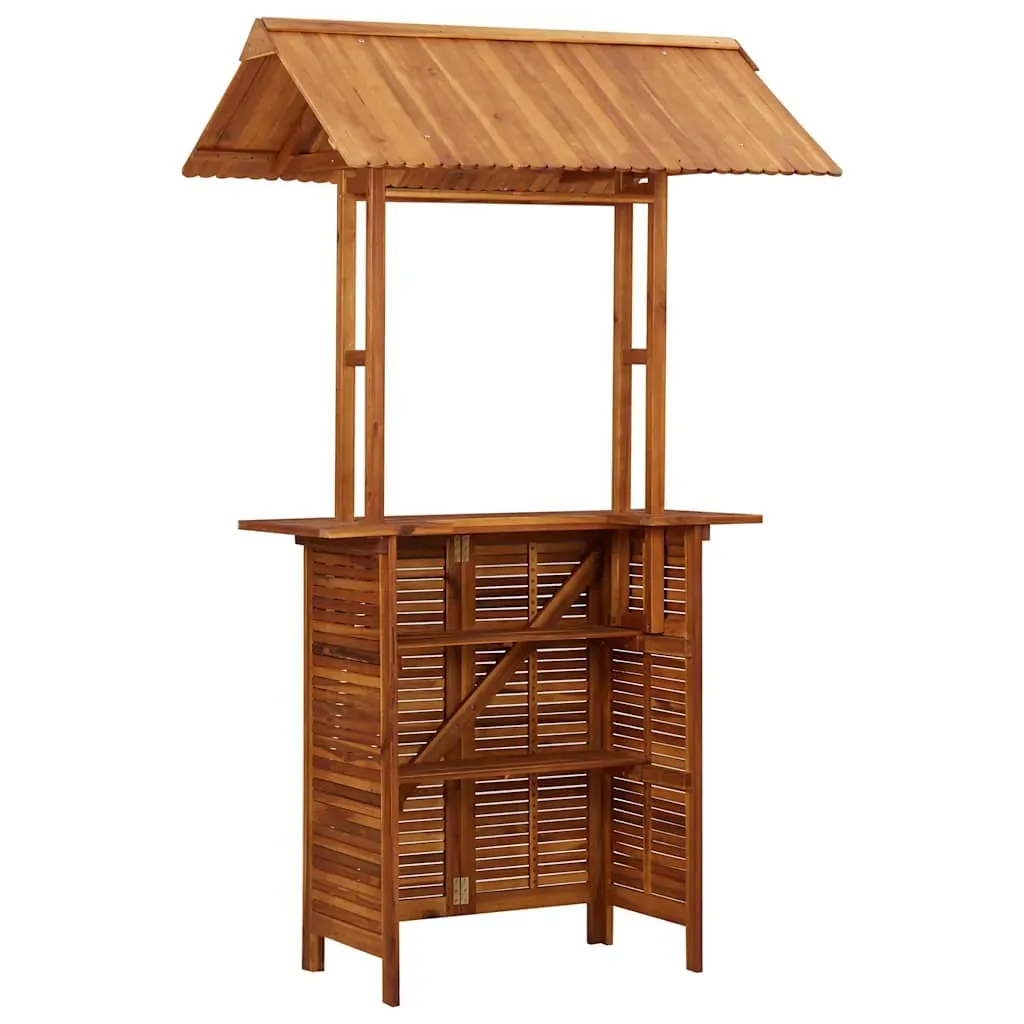 Outdoor Bar Table with Rooftop 113x106x217 cm Solid Acacia Wood Price