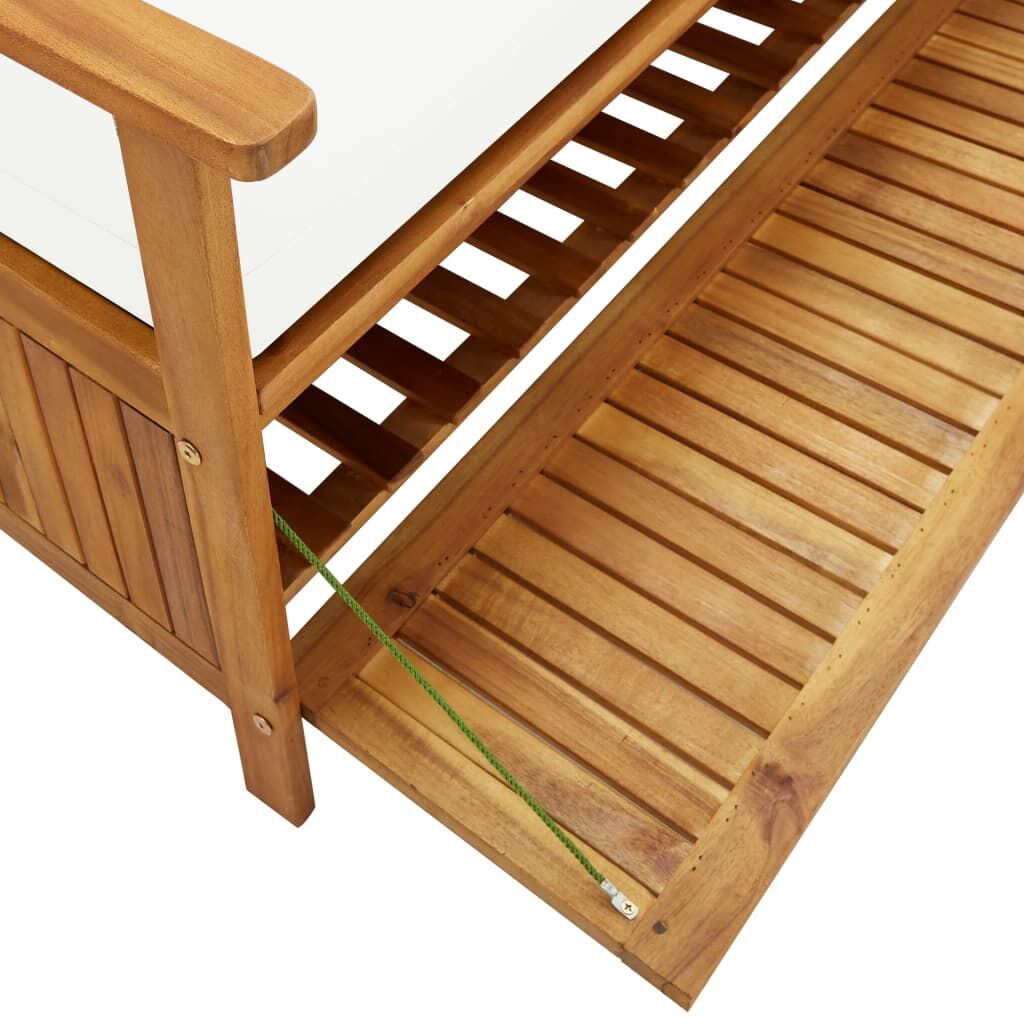 Storage Bench with Cushion 170 cm Solid Acacia Wood Price