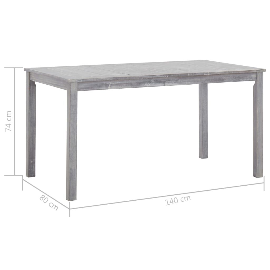 7 Piece Outdoor Dining Set Grey Wash Solid Acacia Wood Price