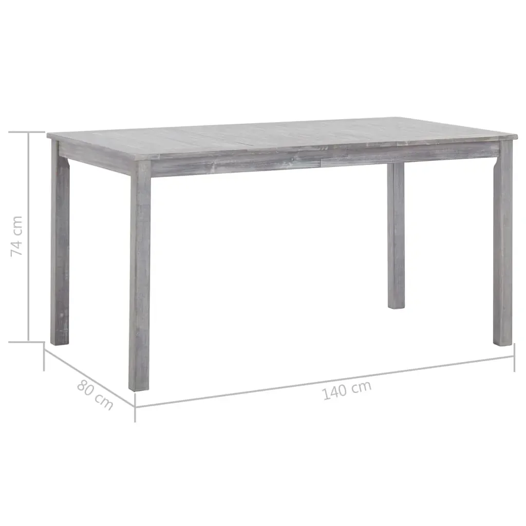 7 Piece Outdoor Dining Set Grey Wash Solid Acacia Wood Price