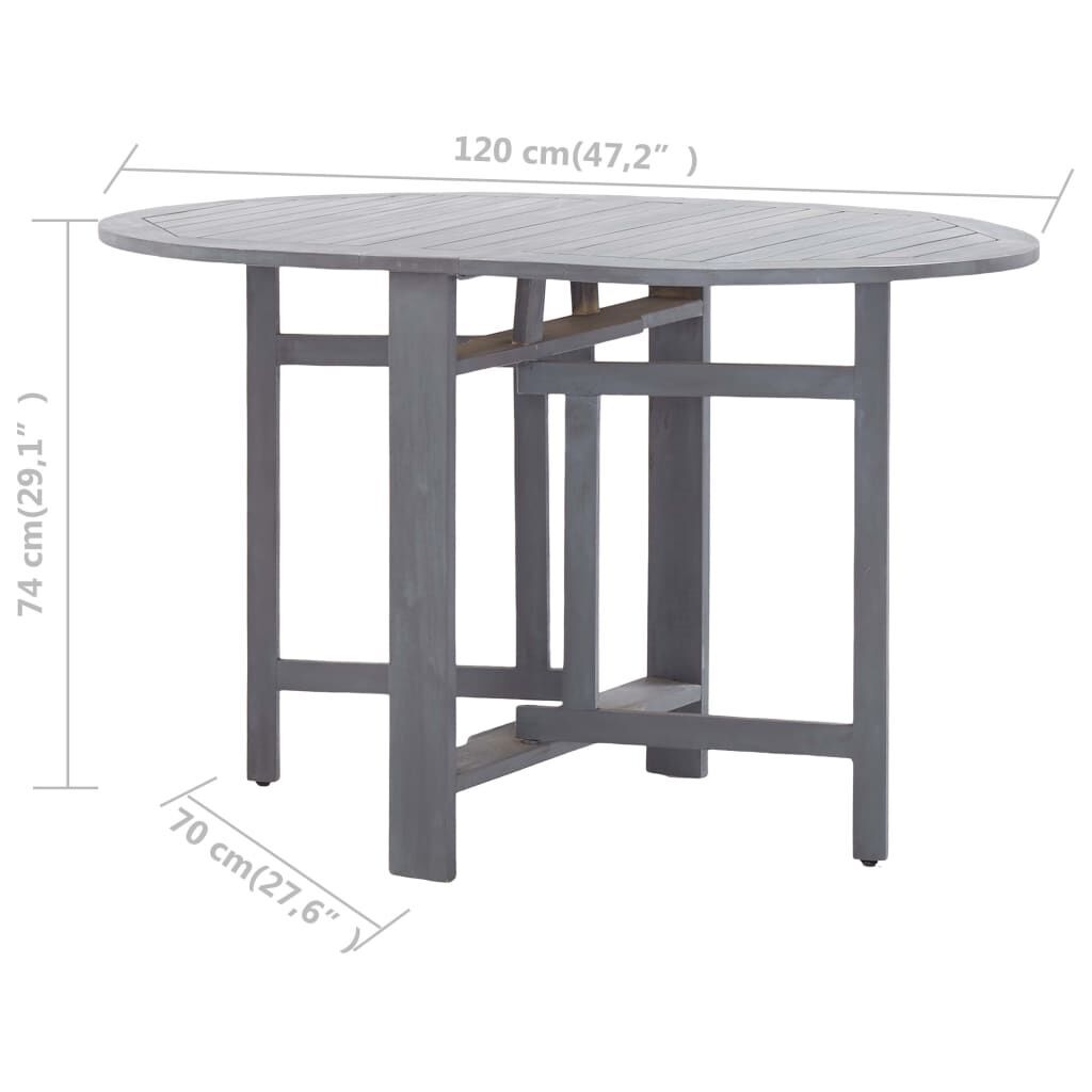 Garden Table Grey 120x70x74 cm Solid Acacia Wood Price