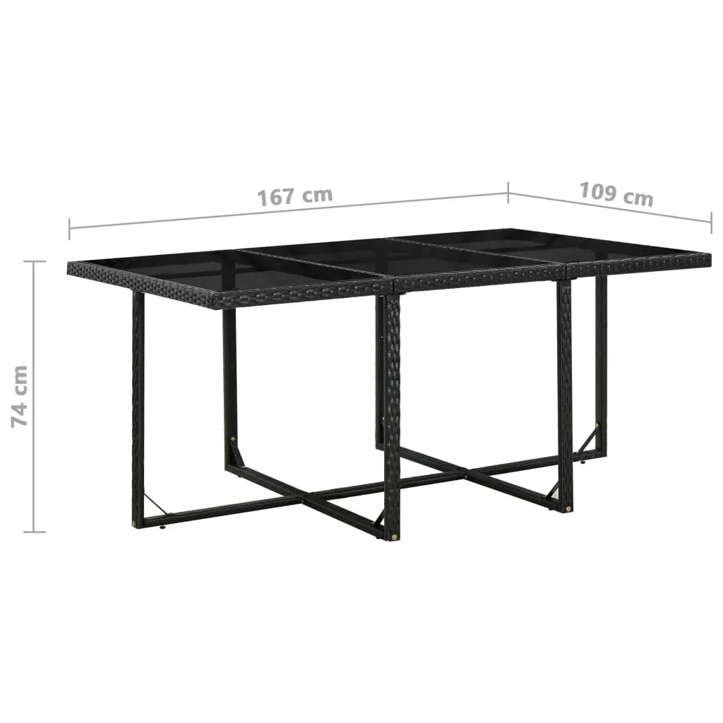 11 Piece Outdoor Dining Set with Cushions Poly Rattan Black Price