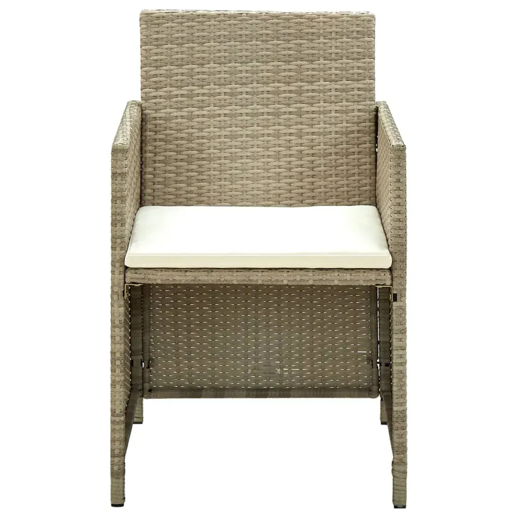 4 Piece Garden Lounge Set with Cushions Beige Poly Rattan Price