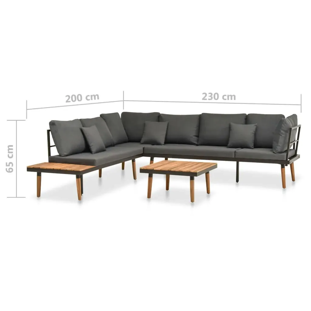 4 Piece Garden Lounge Set with Cushions Solid Acacia Wood Price