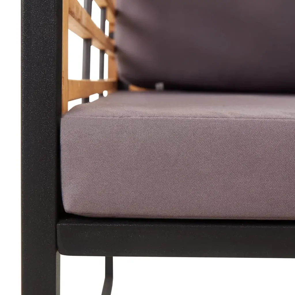 Garden Bench with Cushions 136 cm Solid Acacia Wood Dark Grey Price