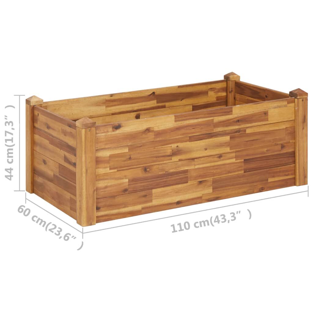 Garden Raised Bed 110x60x44 cm Solid Acacia Wood Price