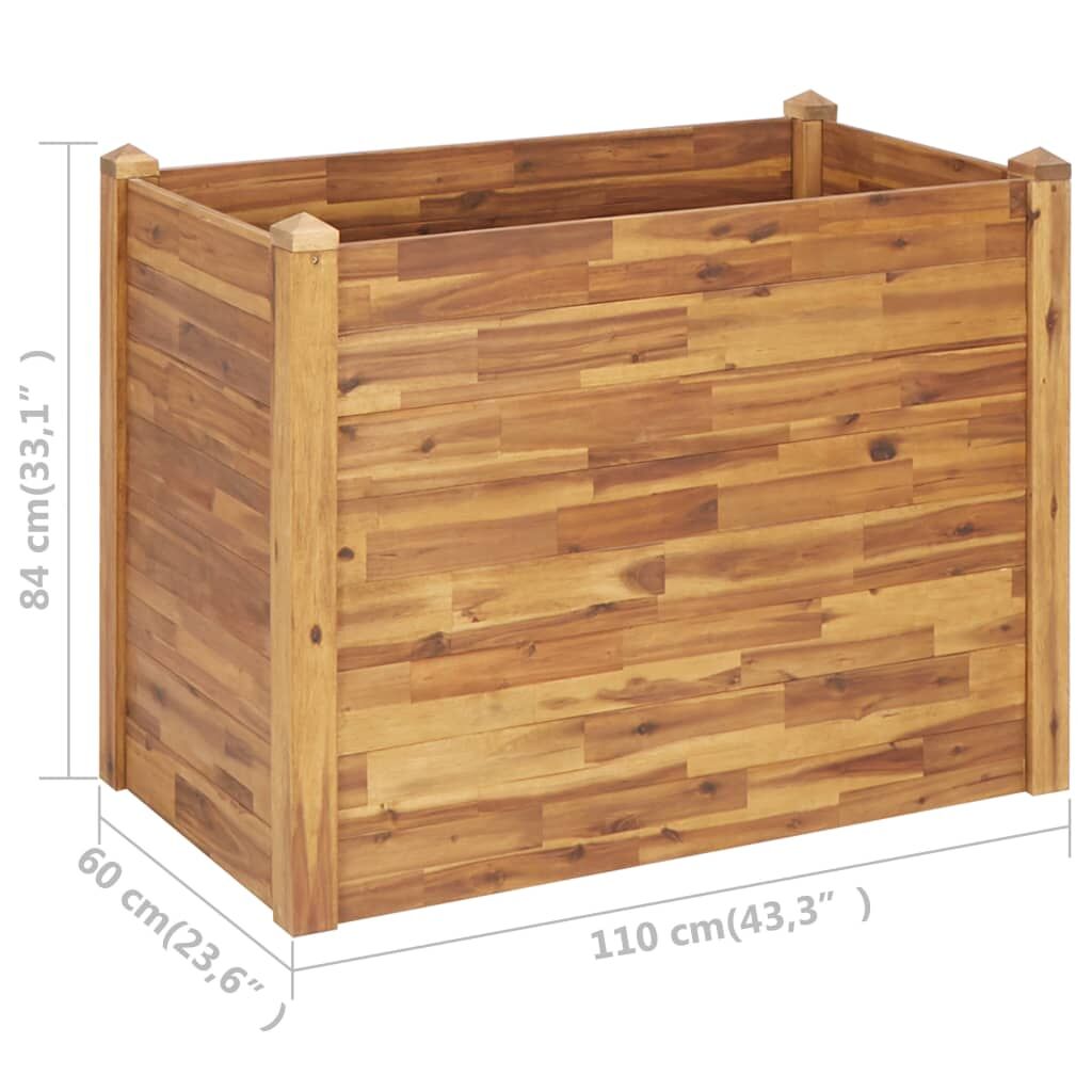 Garden Raised Bed 110x60x84 cm Solid Acacia Wood Price