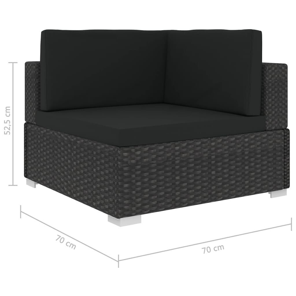 5 Piece Garden Lounge Set with Cushions Poly Rattan Black Price