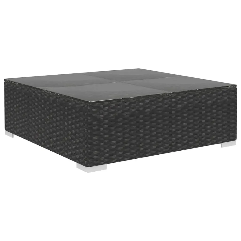 10 Piece Garden Lounge Set with Cushions Poly Rattan Black Price
