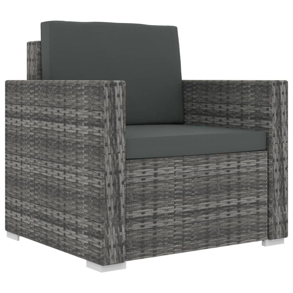 8 Piece Garden Lounge Set with Cushions Poly Rattan Grey Price