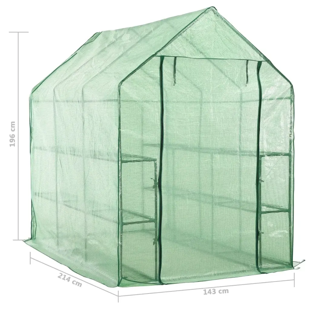Walk-in Greenhouse with 12 Shelves Steel 143x214x196 cm Price