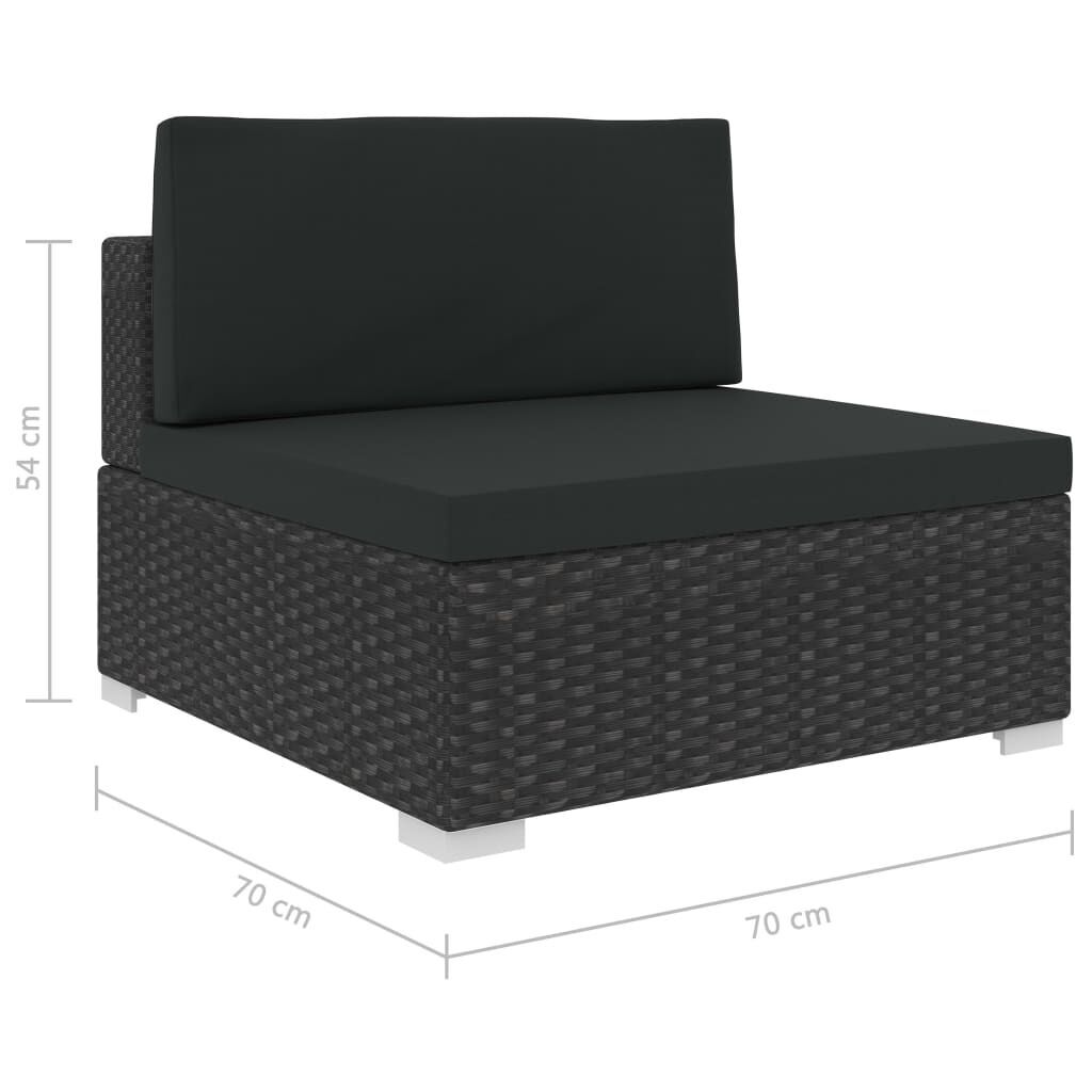 7 Piece Garden Lounge Set Black with Cushions Poly Rattan Price