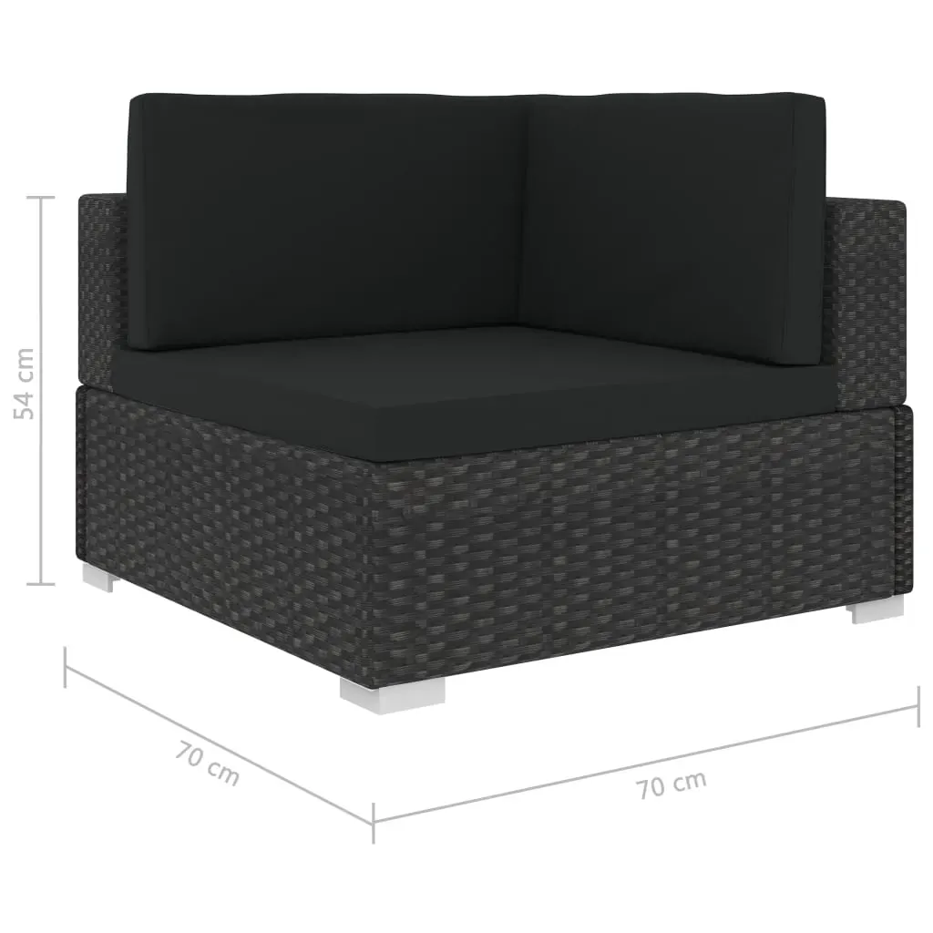6 Piece Garden Lounge Set Black with Cushions Poly Rattan Price