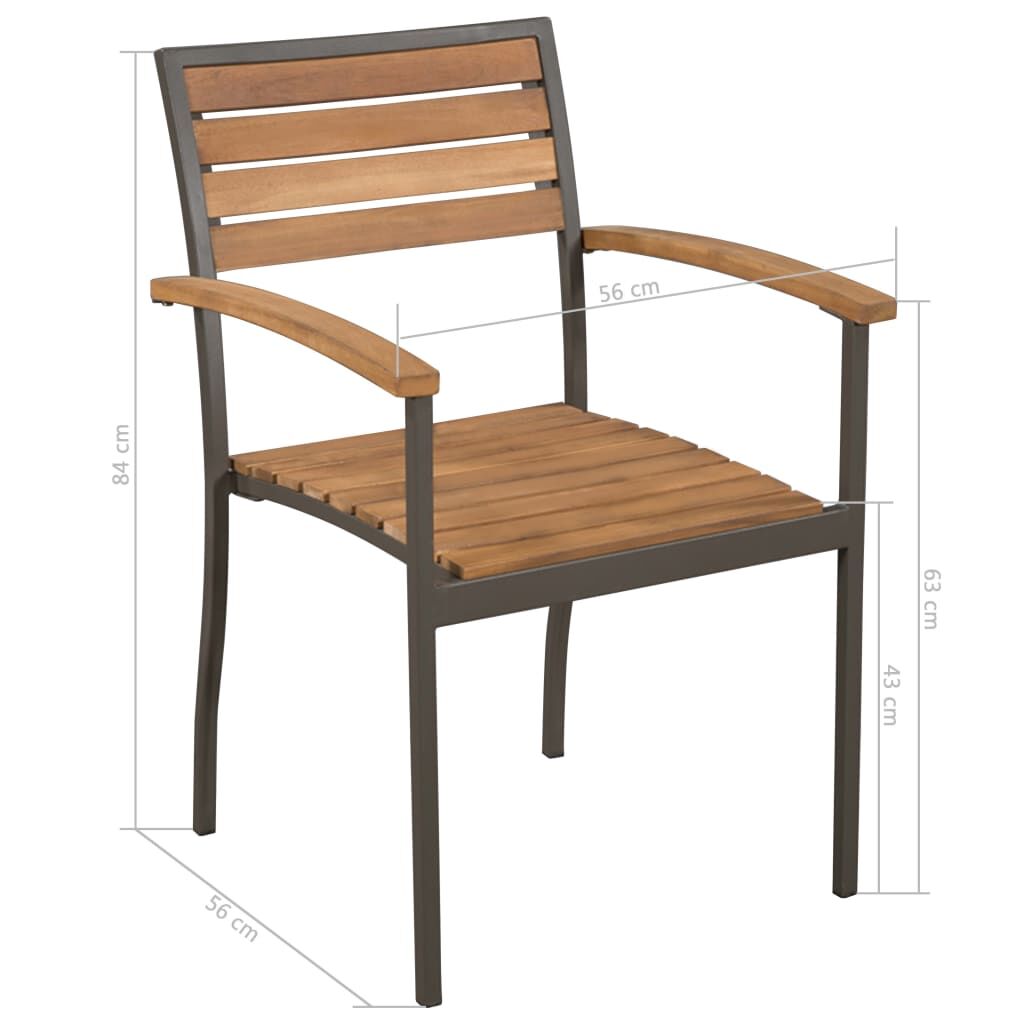 9 Piece Outdoor Dining Set Solid Acacia Wood and Steel Price