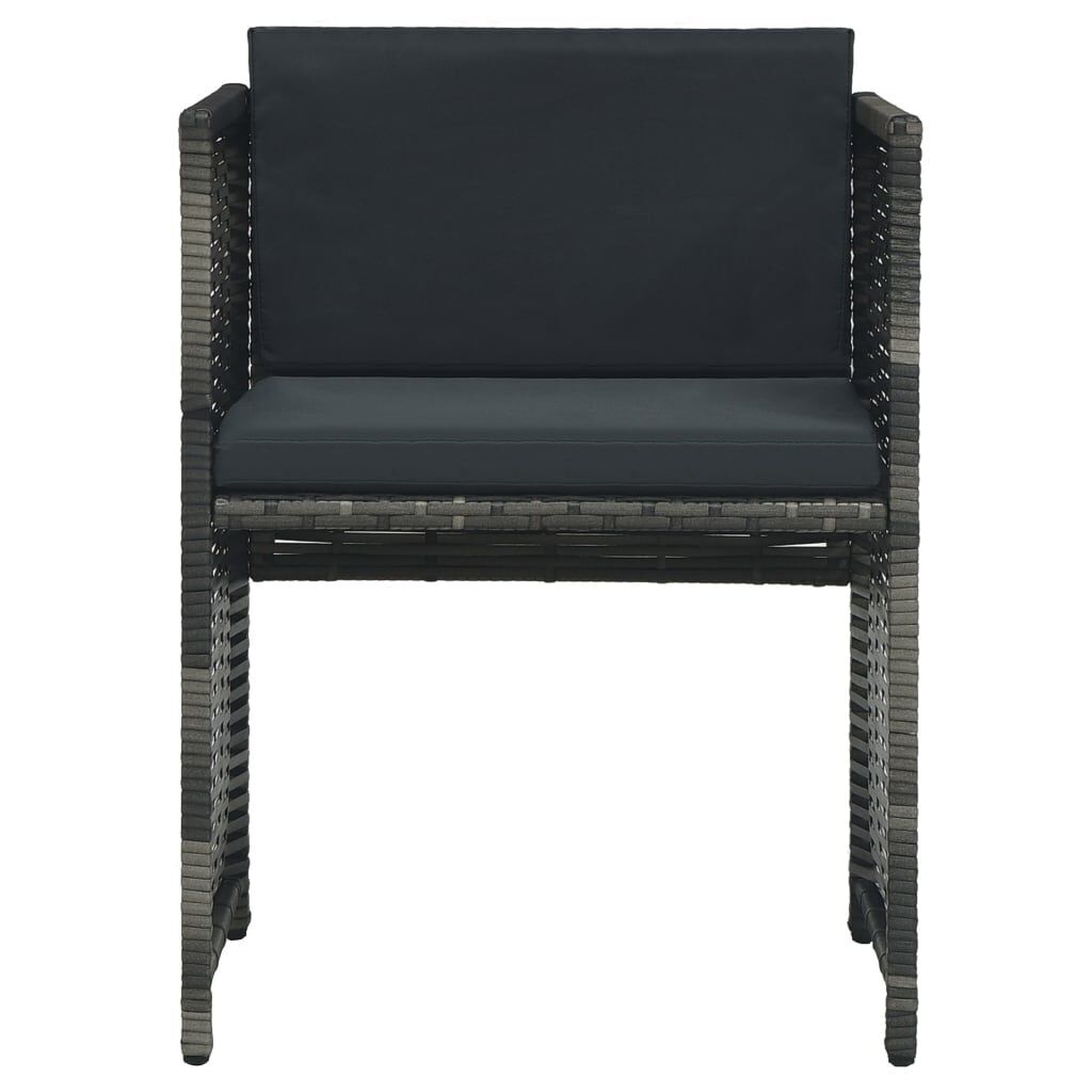3 Piece Bistro Set with Cushions Poly Rattan Grey Price