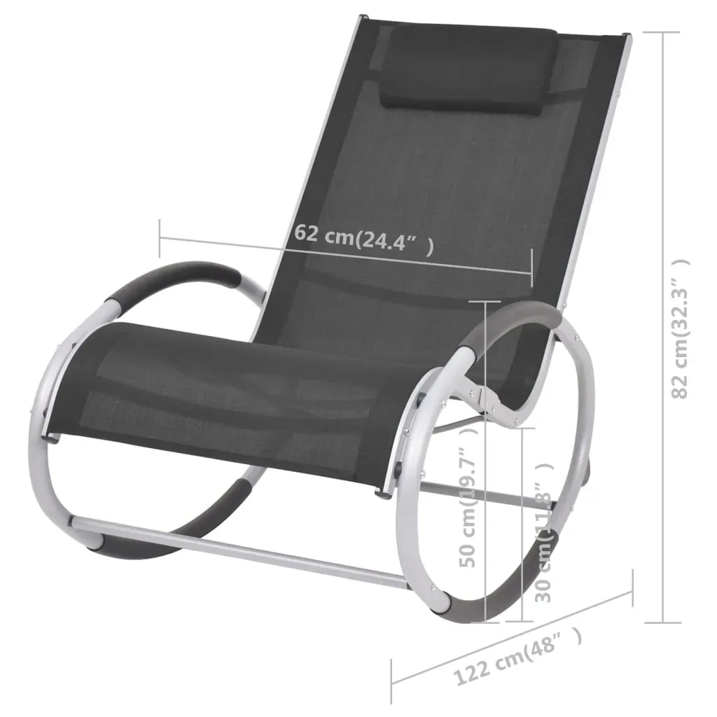 Outdoor Rocking Chair Black Textilene Price