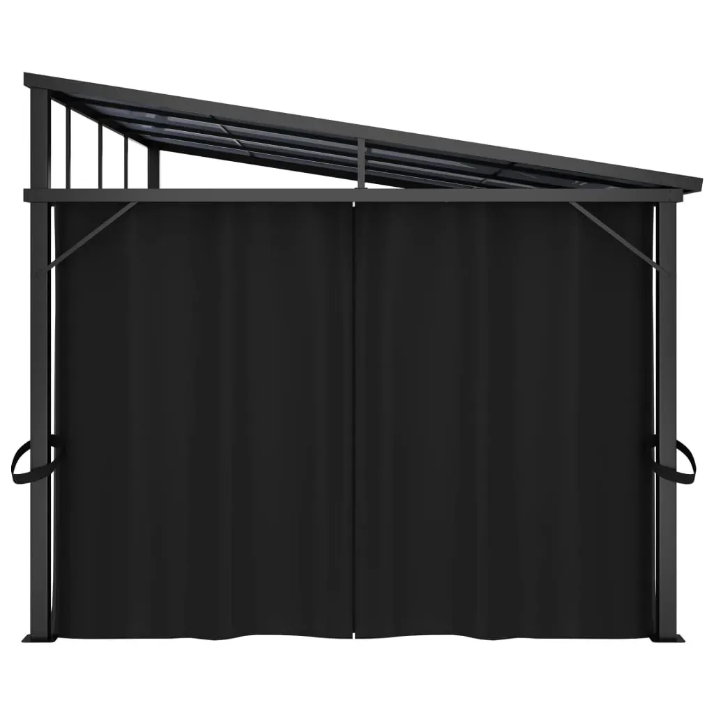Gazebo with Curtain 405x294x244 cm Anthracite Price