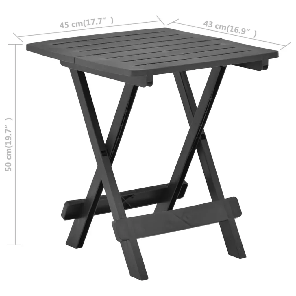 Folding Garden Table Anthracite 45x43x50 cm Plastic Price