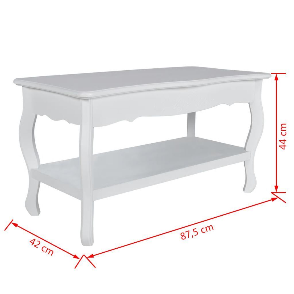 Coffee Table 2 Tiers MDF White Price