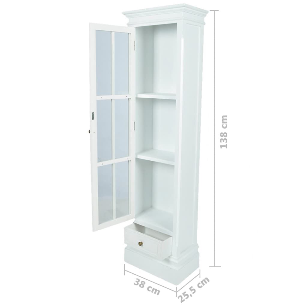 Chic Bookcase Cabinet with 3 Shelves White Wooden Price