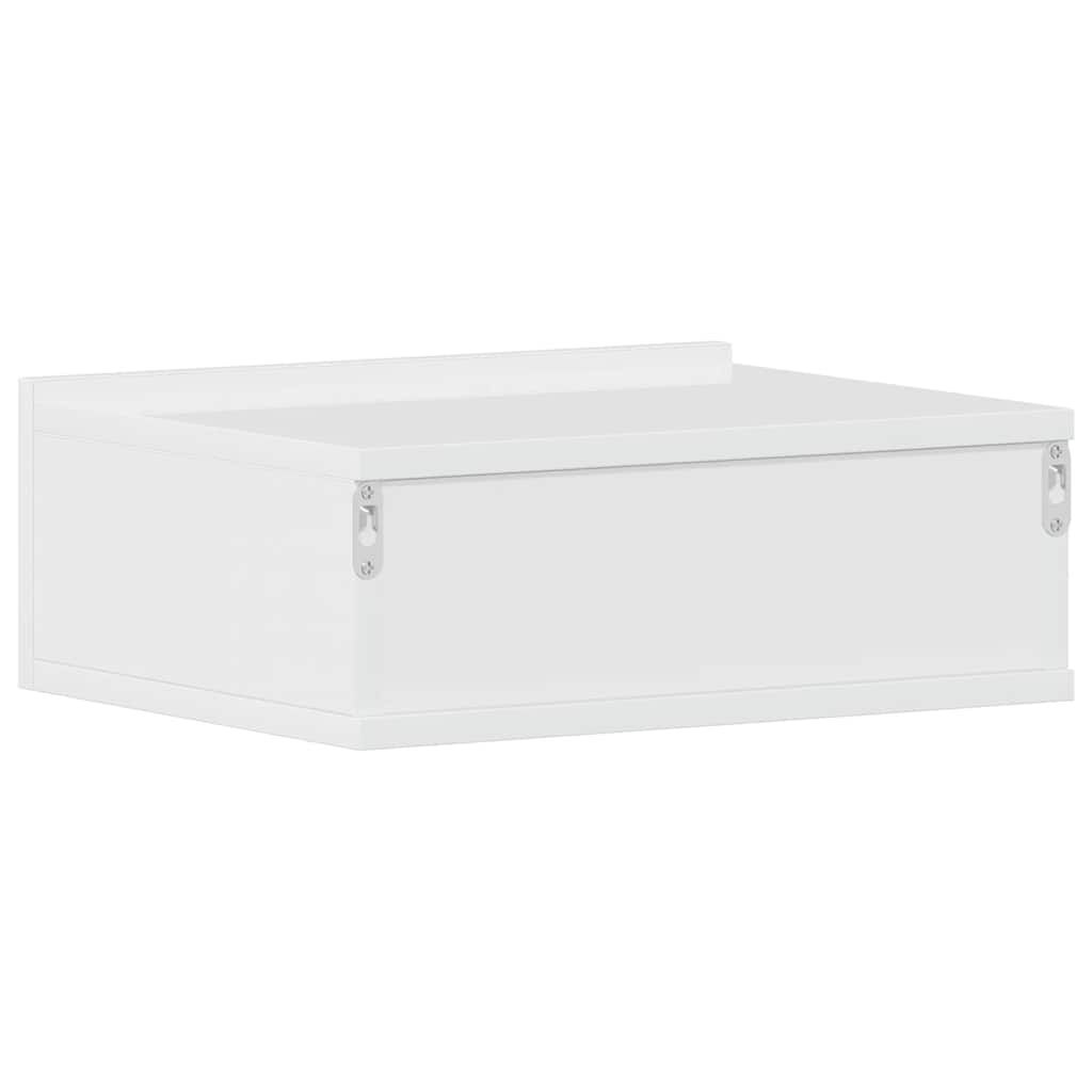 Floating Nightstand High Gloss White 40x30x15 cm Engineered Wood Price