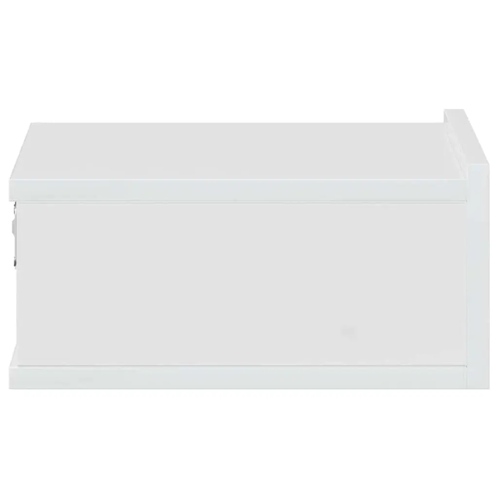 Floating Nightstand High Gloss White 40x30x15 cm Engineered Wood Price
