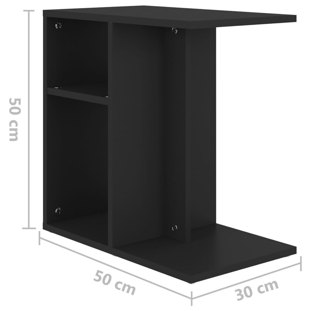 Side Table Black 50x30x50 cm Engineered Wood Price