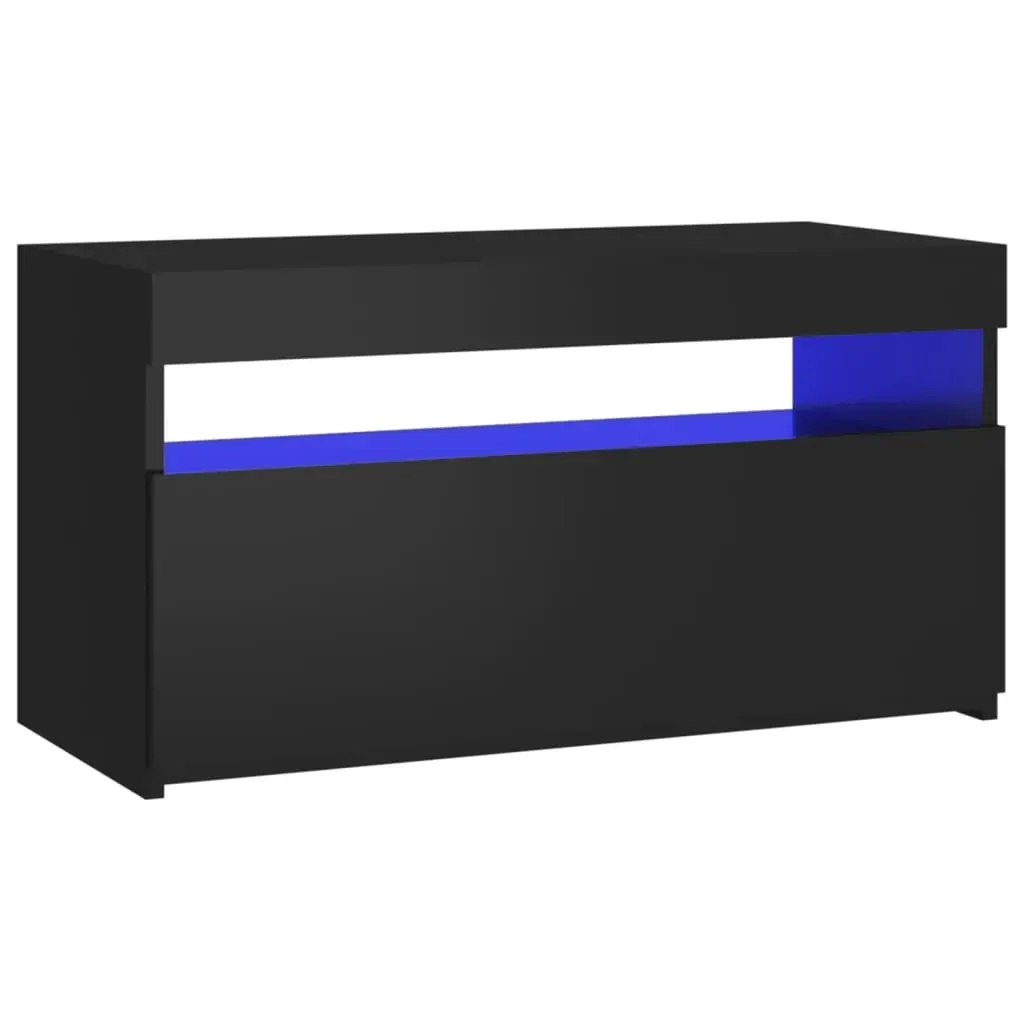TV Cabinet with LED Lights Black 75x35x40 cm Price