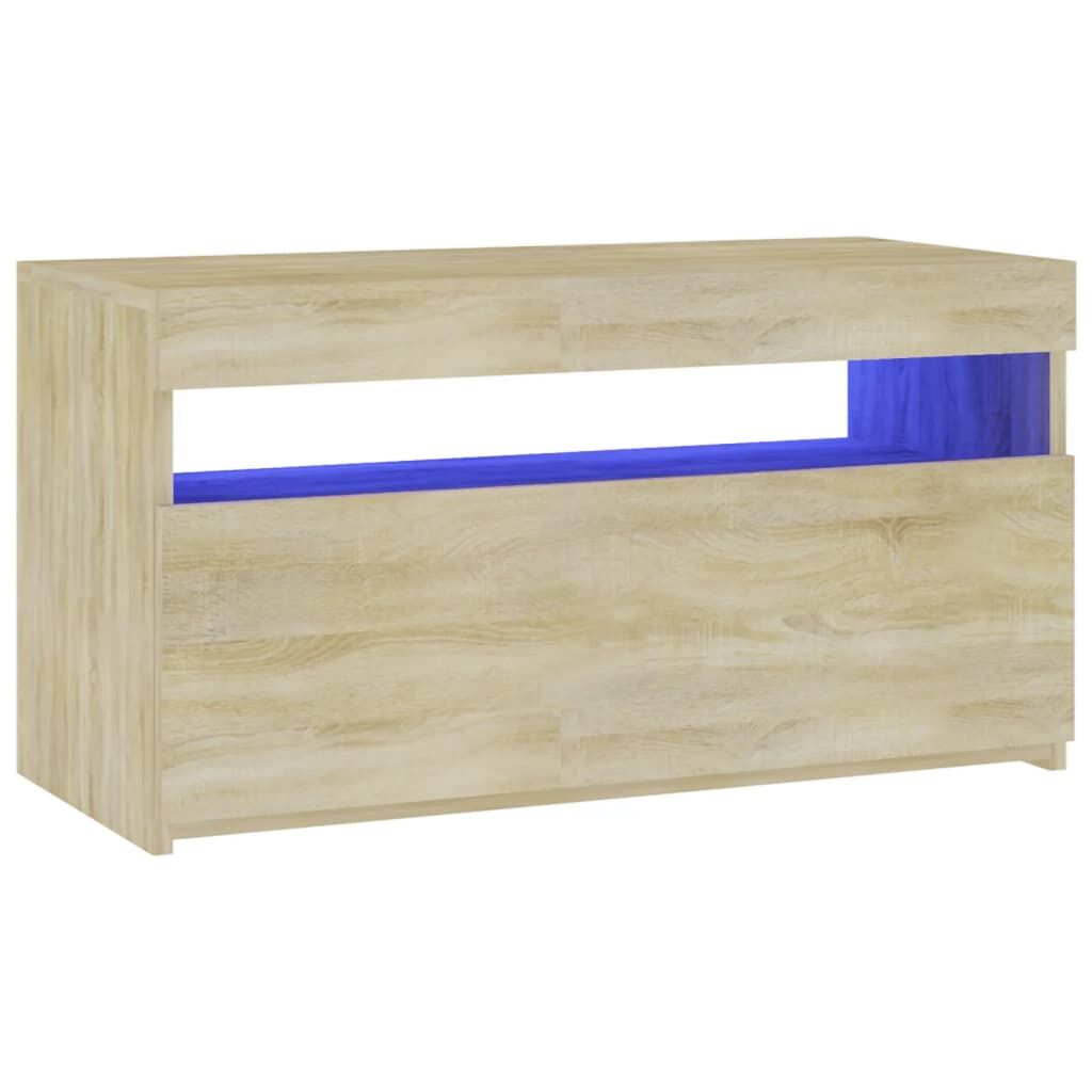 TV Cabinet with LED Lights Sonoma Oak 75x35x40 cm Price