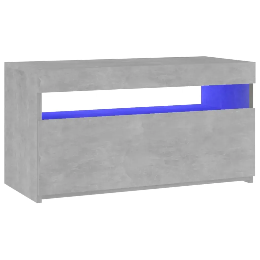 TV Cabinet with LED Lights Concrete Grey 75x35x40 cm Price