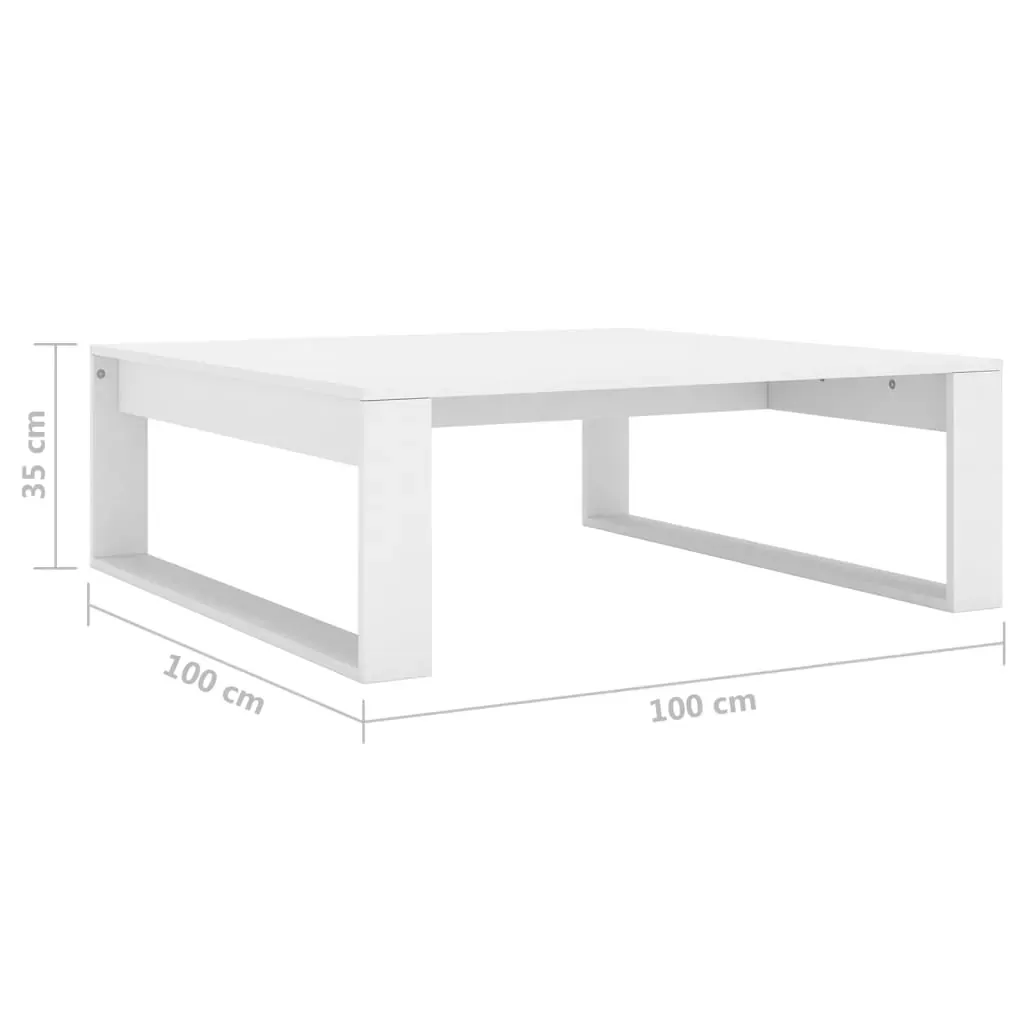 Coffee Table White 100x100x35 cm Engineered Wood Price