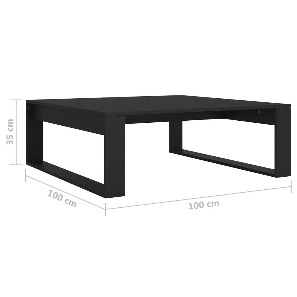 Coffee Table Black 100x100x35 cm Engineered Wood Price