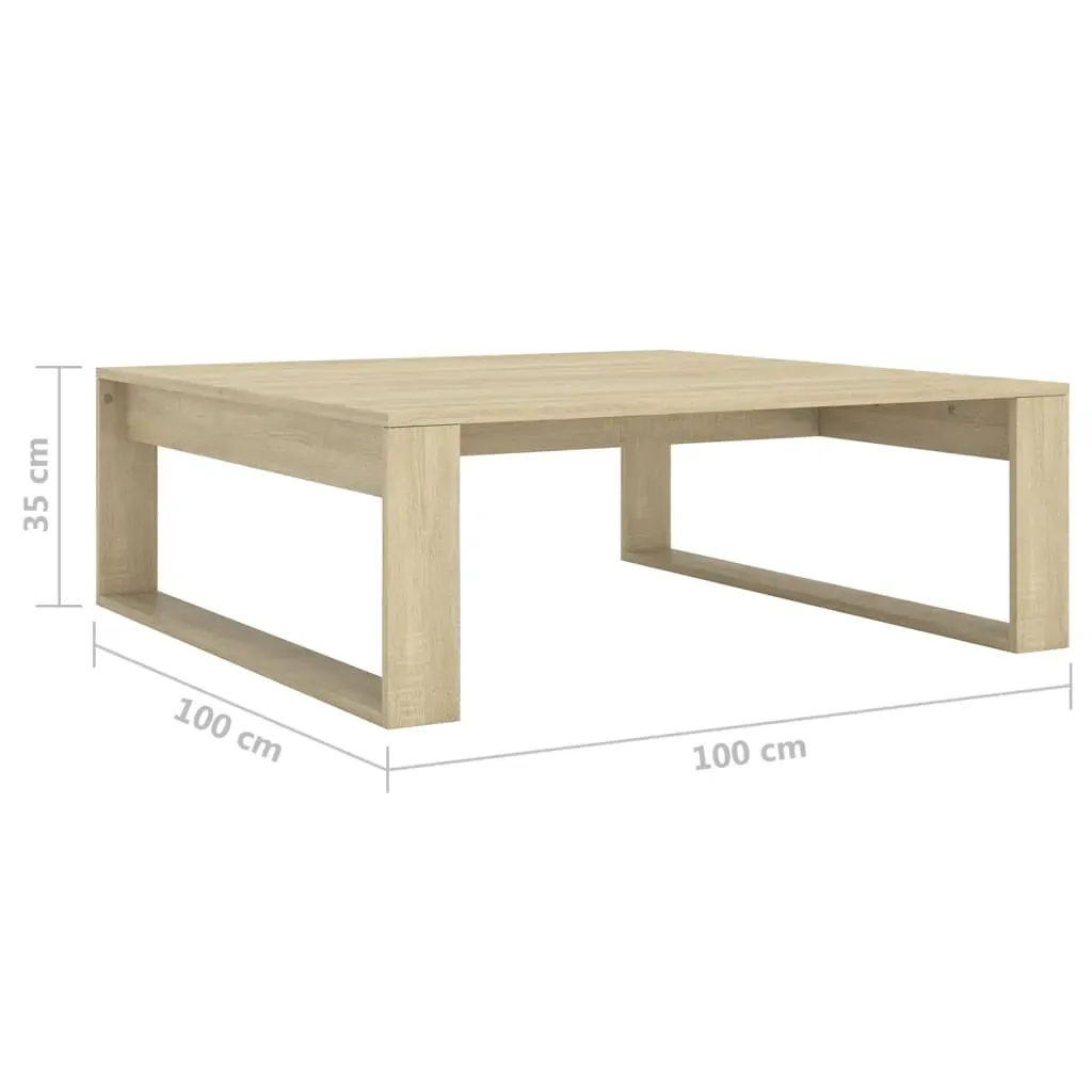 Coffee Table Sonoma Oak 100x100x35 cm Engineered Wood Price