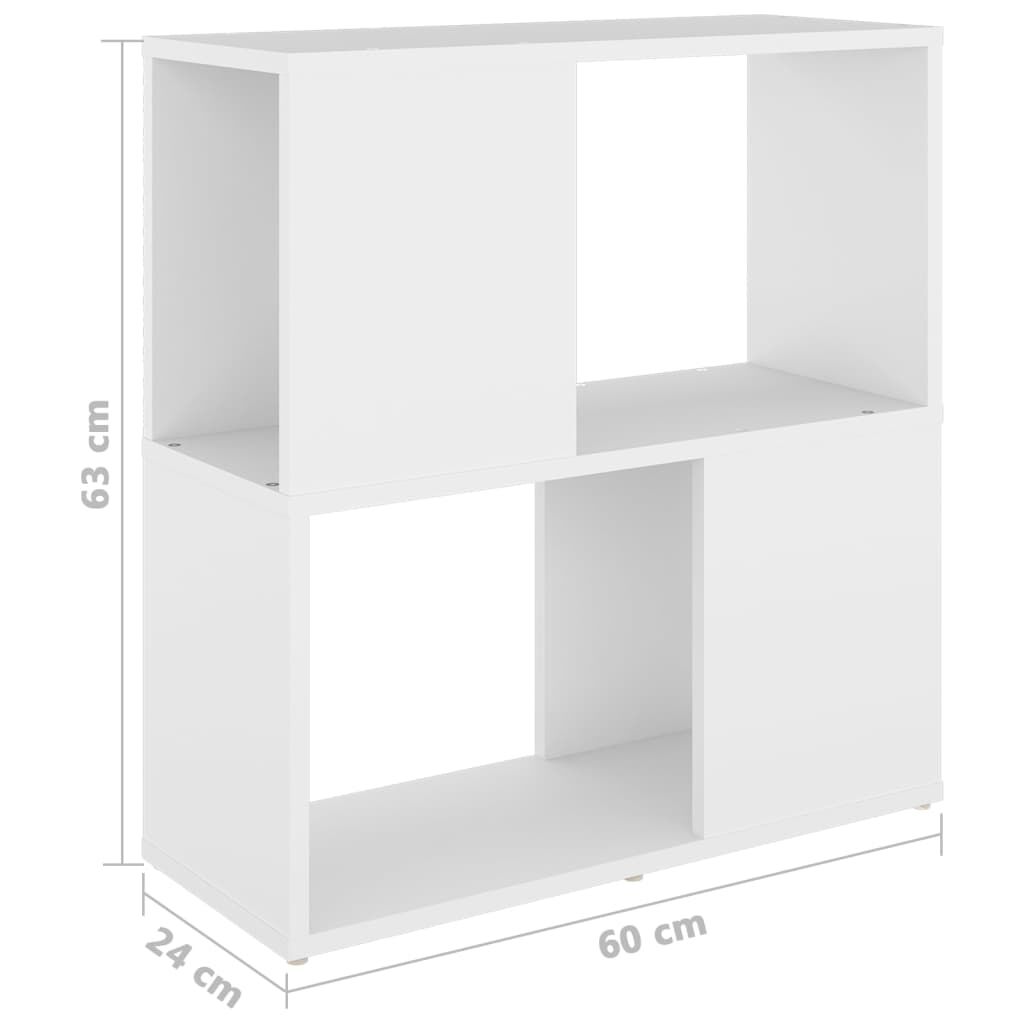 Book Cabinet White 60x24x63 cm Engineered Wood Price