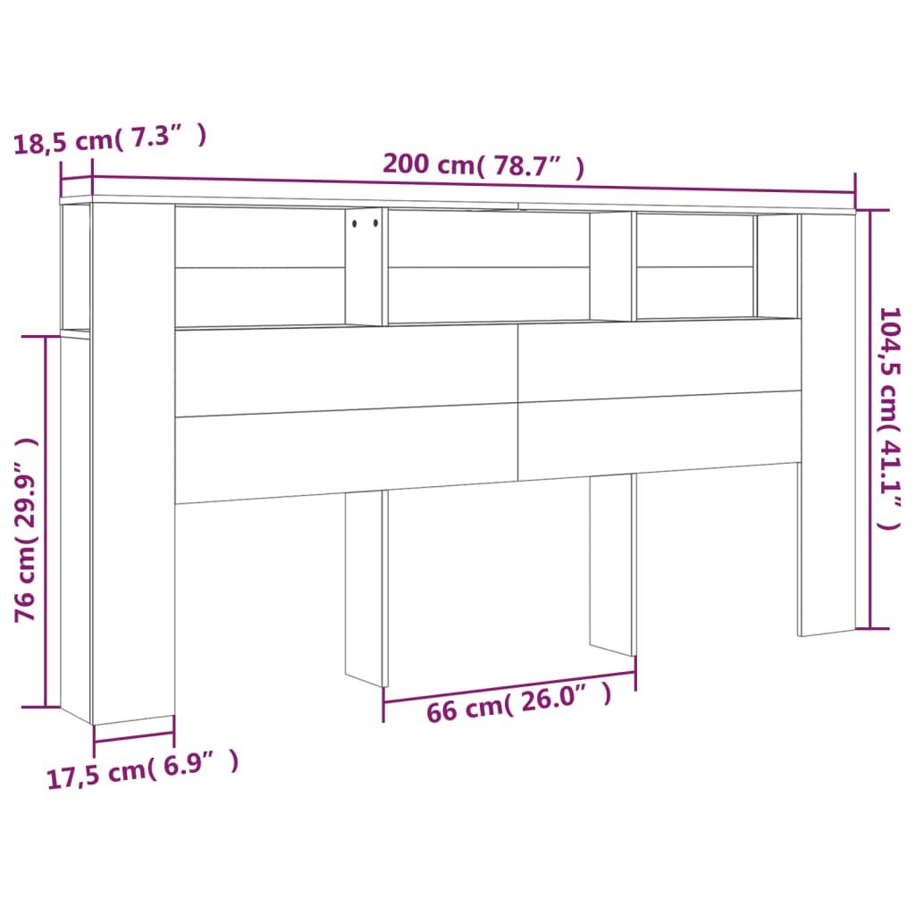 Headboard Cabinet White 200 cm Price
