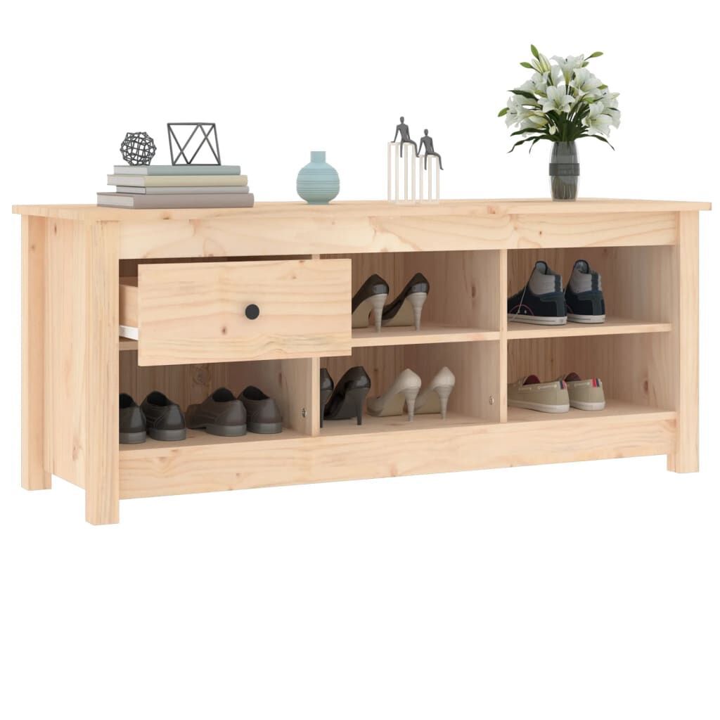 Shoe Cabinet 110x38x45.5 cm Solid Wood Pine Price