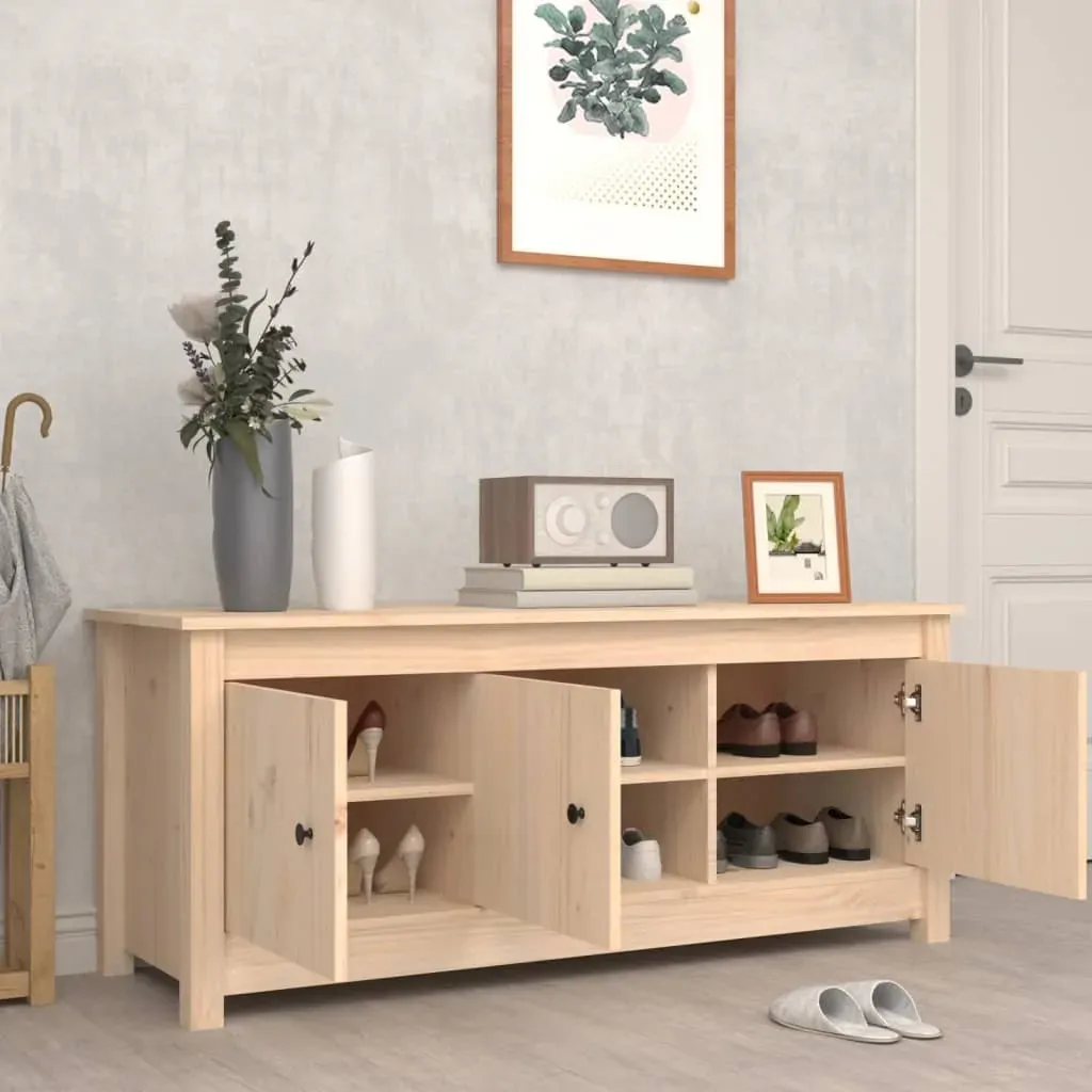 Shoe Cabinet 110x38x45.5 cm Solid Wood Pine Price
